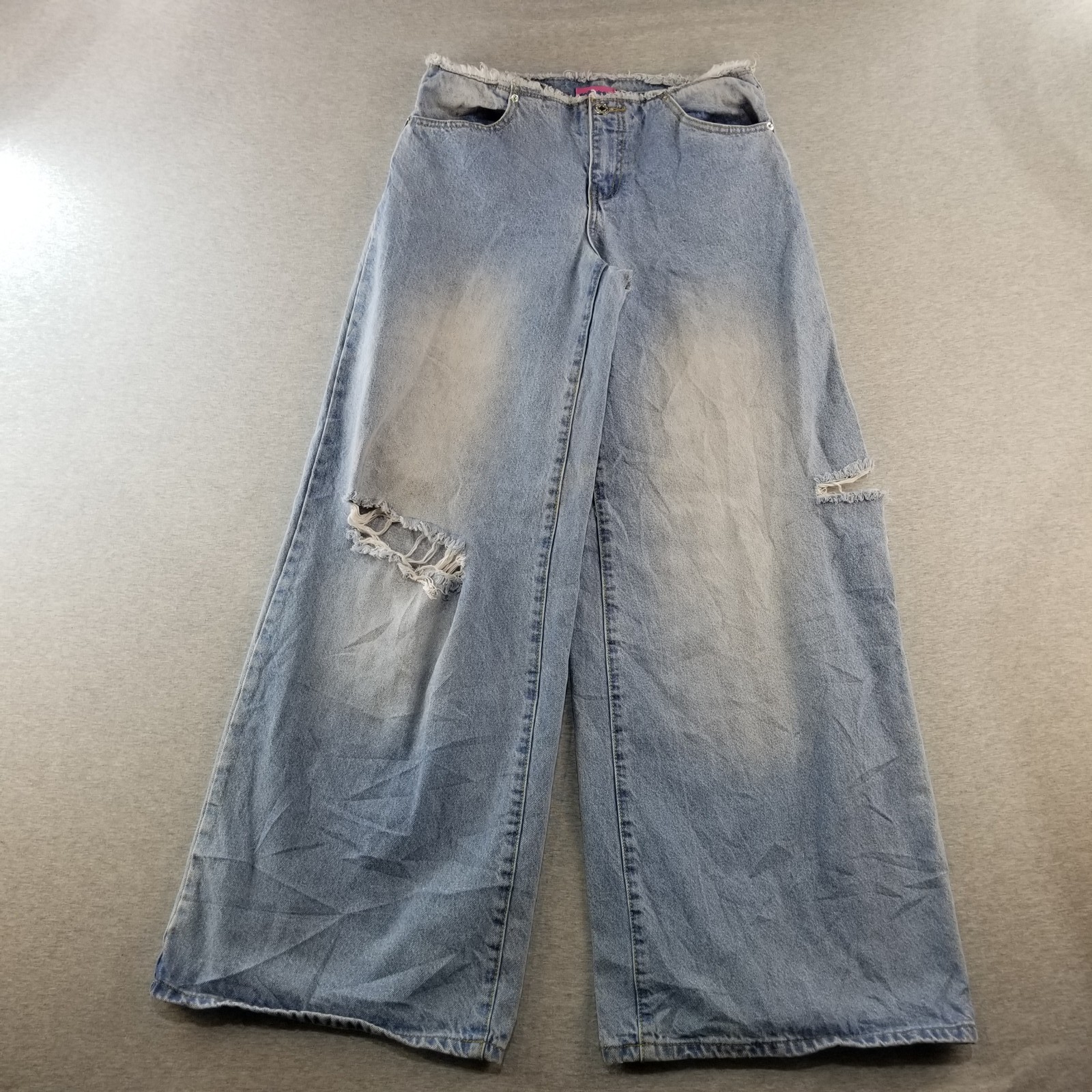 Edikted Jeans Women's Sz S Blue Wash 100% Cotton Quality Wide Leg Indie Corpcore
