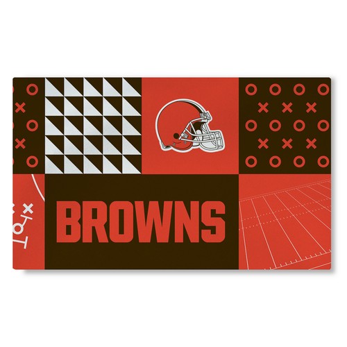 Моющийся коврик для гостиной с цветными блоками Northwest NFL Cleveland Browns, 36 X 60