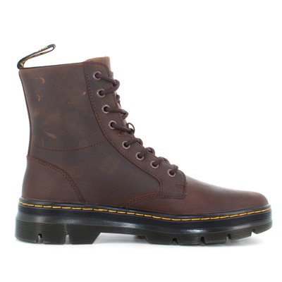 Pre-owned Dr. Martens A23us Men's Ankle Boots 26006207 Combs Leather Crazy Horse In Brown