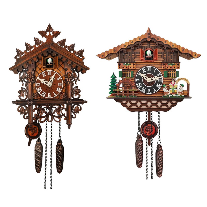 Wooden Cuckoo Clock Decorative Wall Clock with Quartz Movement Novelty Gift
