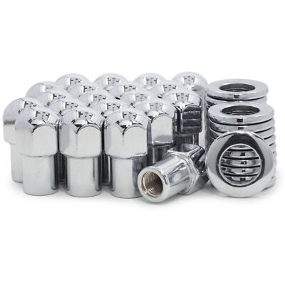 20 Lug Nuts 7/16-20 Chrome Dome Top Mag .75 Shank Cragar S/S Washers
