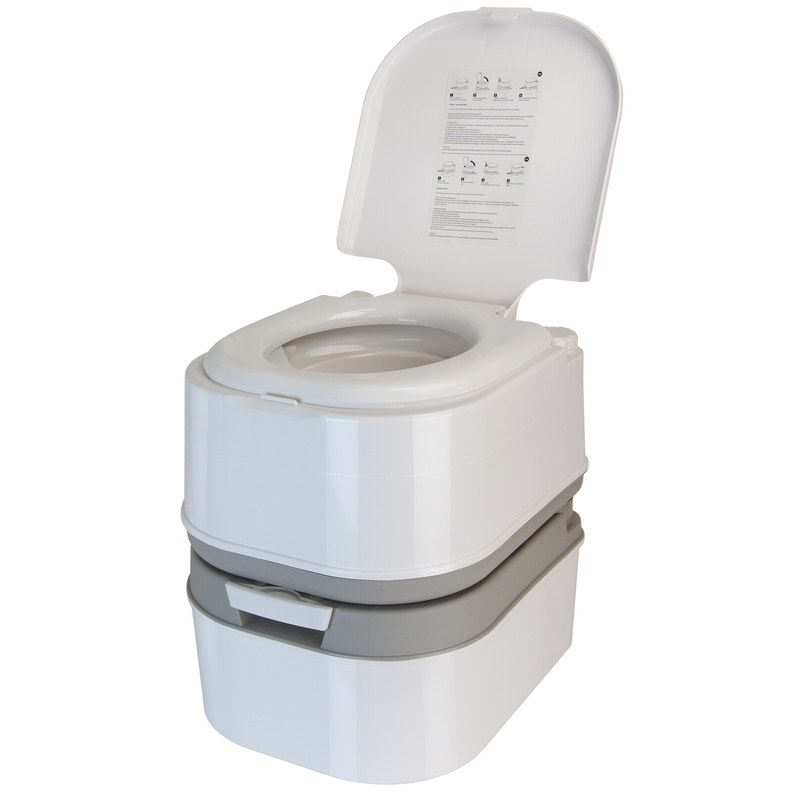 Mobile Campingtoilette Tragbares WC 24 L mit Kolbenpumpe und 44 cm Sitzhöhe