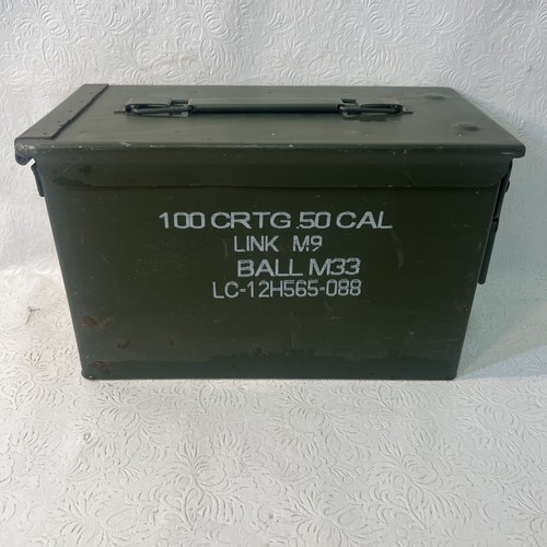 M9 .50 CAL 弾薬箱 100 CRTG Vintage US Military Ammo Metal Box Can 100 CRTG .50 CAL | eBay
