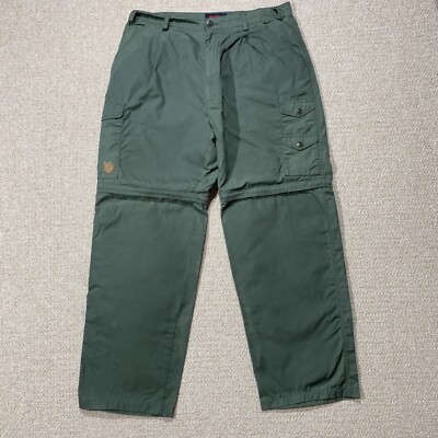 VINTAGE Fjallraven G1000 Womens 46 EU 18 UK 35 x 30 Trousers Zip Off Cargo Pants