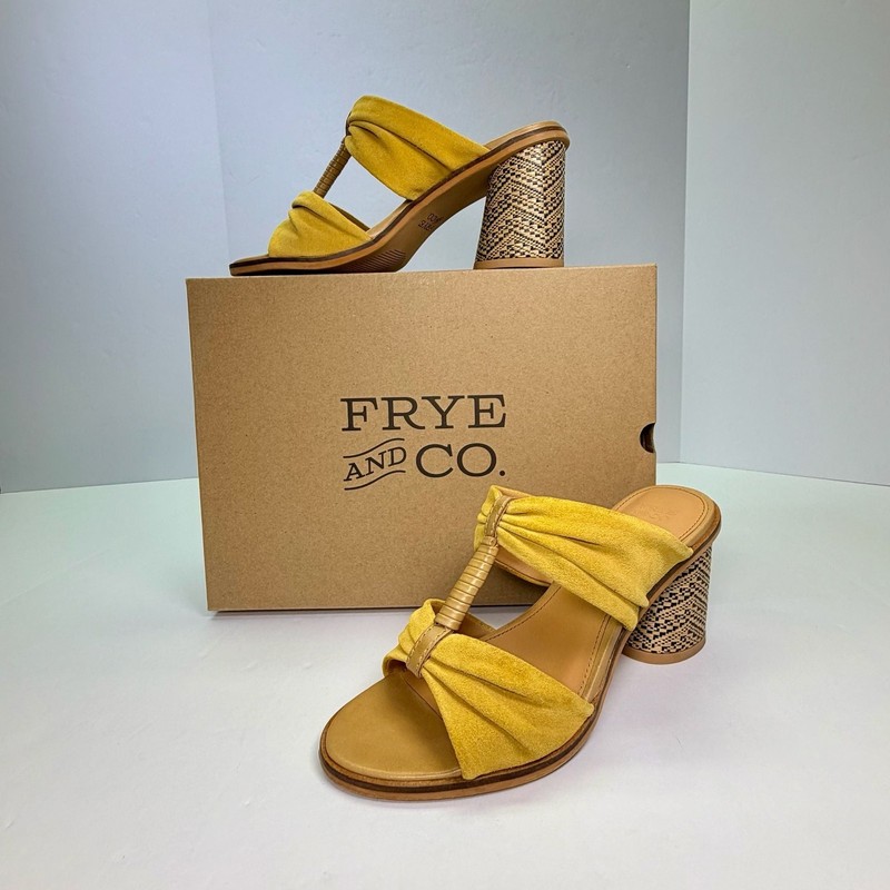 Frye & Co. Leiah Bow Mule Sandals in Amber Suede Size 7