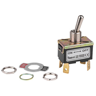 DPST On/Off Toggle Switch 4 Spade 20A 125VAC 2 Position