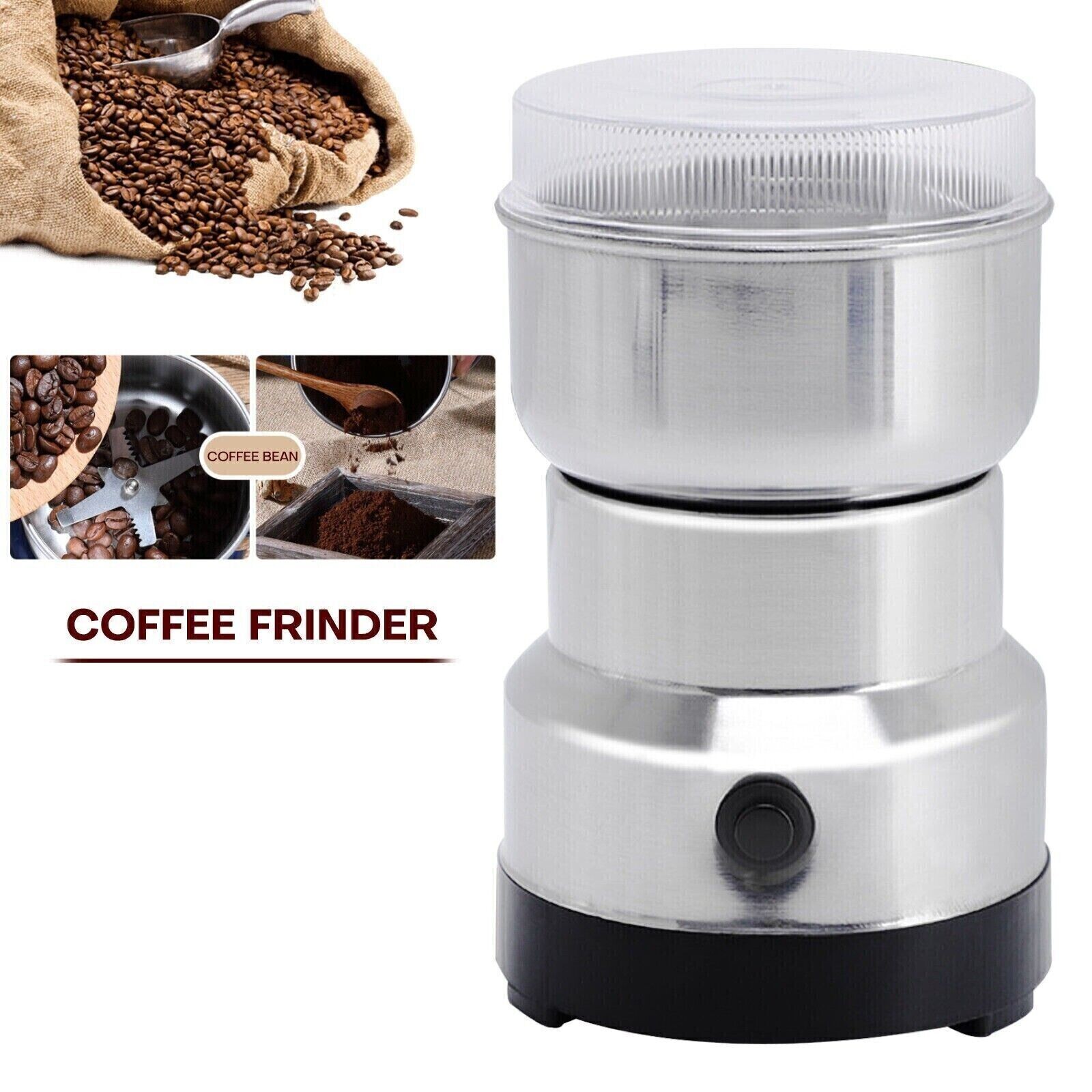 Electric Coffee Bean Grinder Nut Seed Herb Grind Spice Crusher Mill Blender