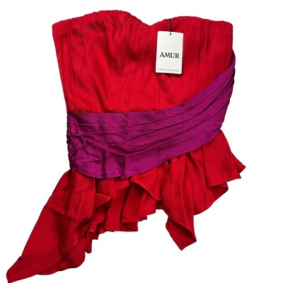 AMUR Matilda Color Block Strapless Bustier Size 4 NWT $348