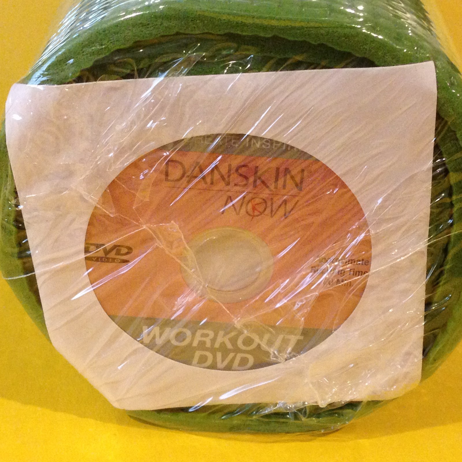 Danskin Now 5mm Thick Non Slip Yoga Mat & Workout DVD Printed Design Green