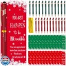 Sayglossy 24 Set Employee Appreciation Gifts Bulk Thank You Motivational Ballpoint Ink Pens with Inspirational Cards for Christmas Office School Team Coworker Staff Teacher Students(Red Green)