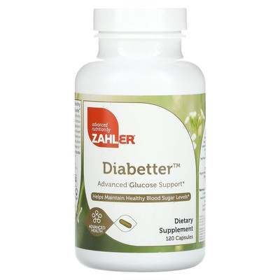 Zahler Diabetter Advanced Glucose Support 180 капсул без молочных продуктов, без глютена,