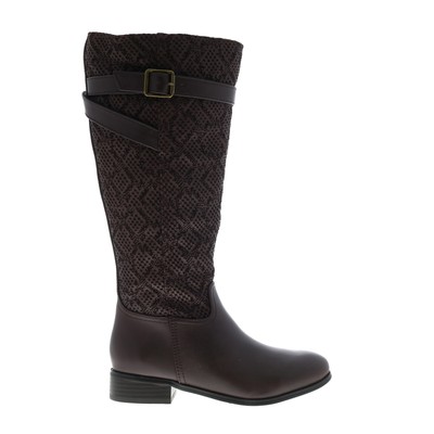 Женские коричневые кожаные сапоги до колена Trotters Lyra Wide Calf T1669-273 5.5