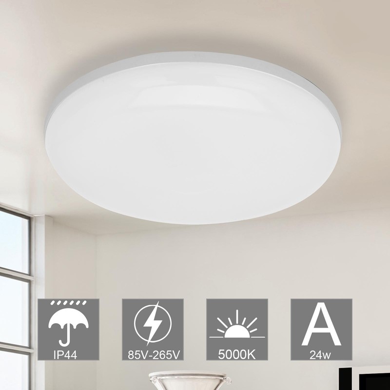 Deckenleuchte Bad rund Badezimmer-Lampe flach IP44 Schlafzimmer Küche