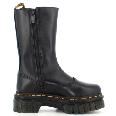 Pre-owned Dr. Martens A23us Women's Ankle Boot With Platform 30966001 Audrick Chelsea Tall In Black