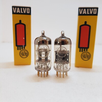 E81CC 6201 Valvo falcon logo Hamburg df6 disc getter,matched pair,near NOS