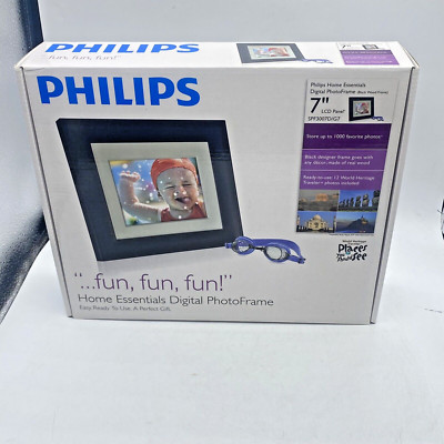 Philips Home Essentials Digital LCD Picture  Frame 7 Black Frame SPF3007D/G7 