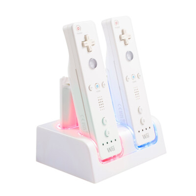 Dual Charging for Wii Remote Charger Dock Station w/4 Pcs 2800mAh Batteries