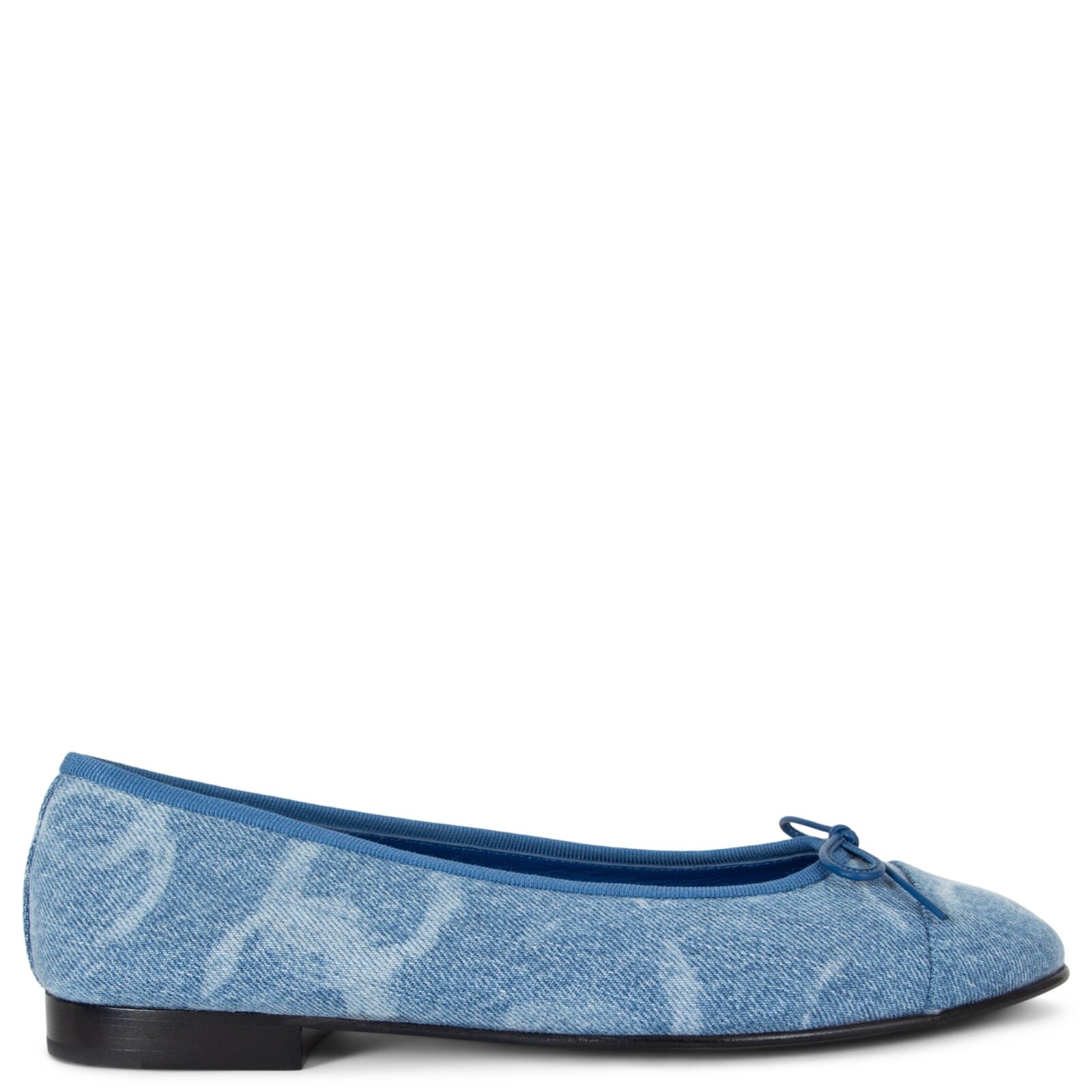 71258 auth CHANEL light blue 23B CC PRINTED DENIM Ballet 71258 auth CHANEL light blue 23B CC PRINTED DENIM Ballet