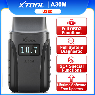 USED XTOOL A30M OBD2 Diagnostic Tool BT Auto Bidirectional Full System 21 Resets