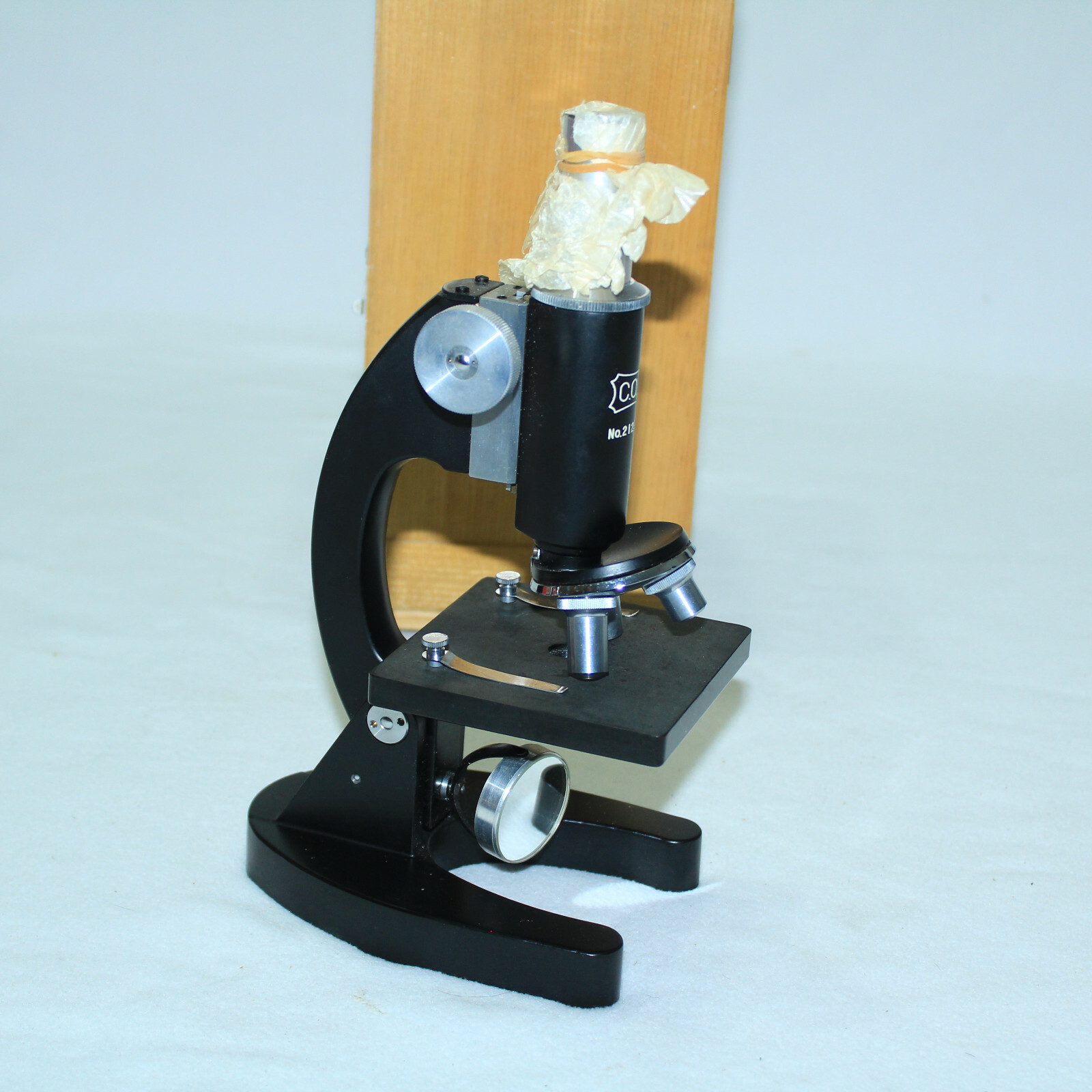 GORGEOUS Vintage Microscope COC in Box 100x200x300x Cast Iron USA Box joint box