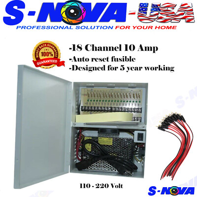 16 Ch Channel Power Supply Distribution Box 12V DC 15A for CCTV Security Camera