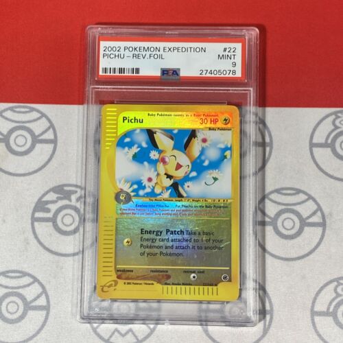 PSA 9 Pichu 22/165 Reverse Holo 2002 Pokemon Expedition 5078 PSA 9 Pichu 22/165 Reverse Holo 2002 Pokemon Expedition 5078