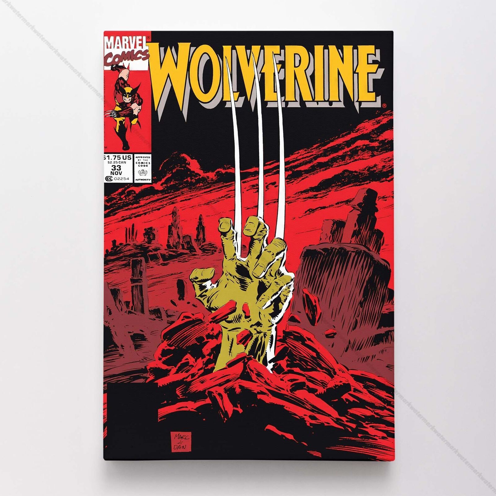 Wolverine Poster Canvas Vol 2 #33 X-Men Superhero Marvel Comic Book Art Print
