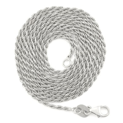 Pre-owned Nuragold 14k White Gold Solid Womens 1.5mm Diamond Cut Chain Pendant Necklace 16"