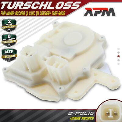 Türschloss Stellmotor Vorne Rechts 2-Polig für Honda Accord VI Civic VII Odyssey