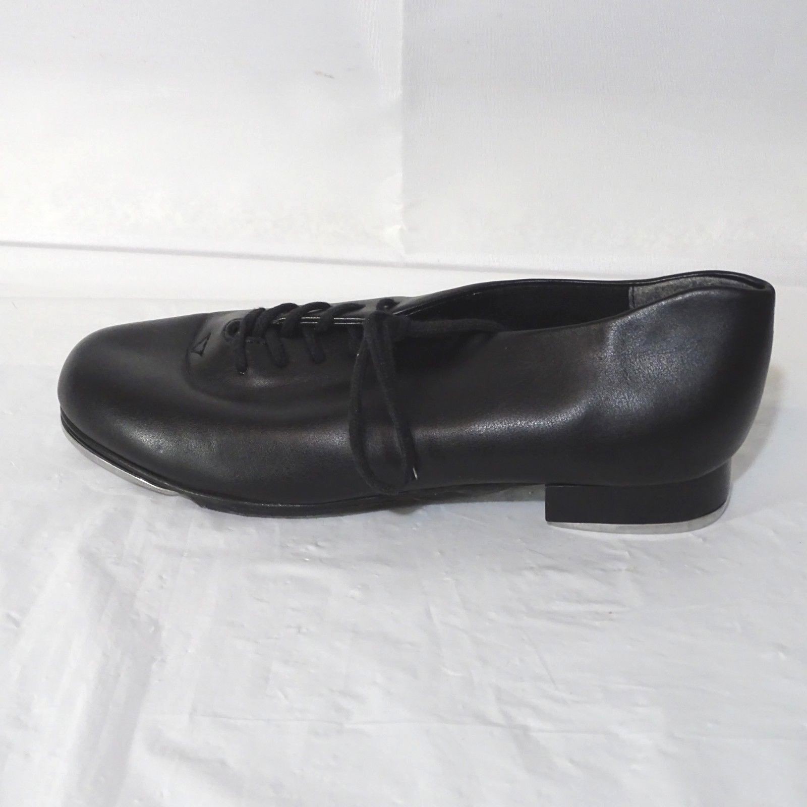 Capezio Tele Tone Tap Lace Up Shoes Boys Size 4M Black Faux Leather 443B