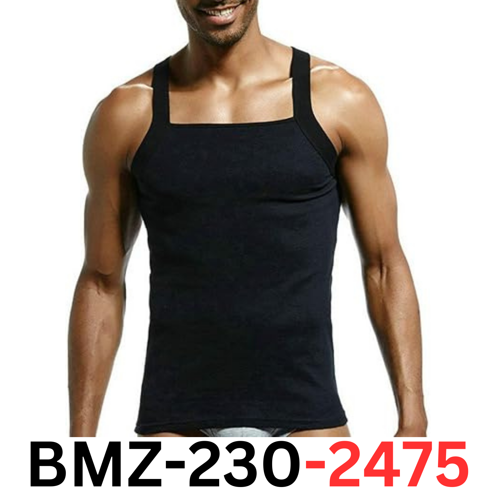 Zhiweikm Men's G-Unit Style Square Cut Tank Tops Cotton Comfort Stretch Vest, XL