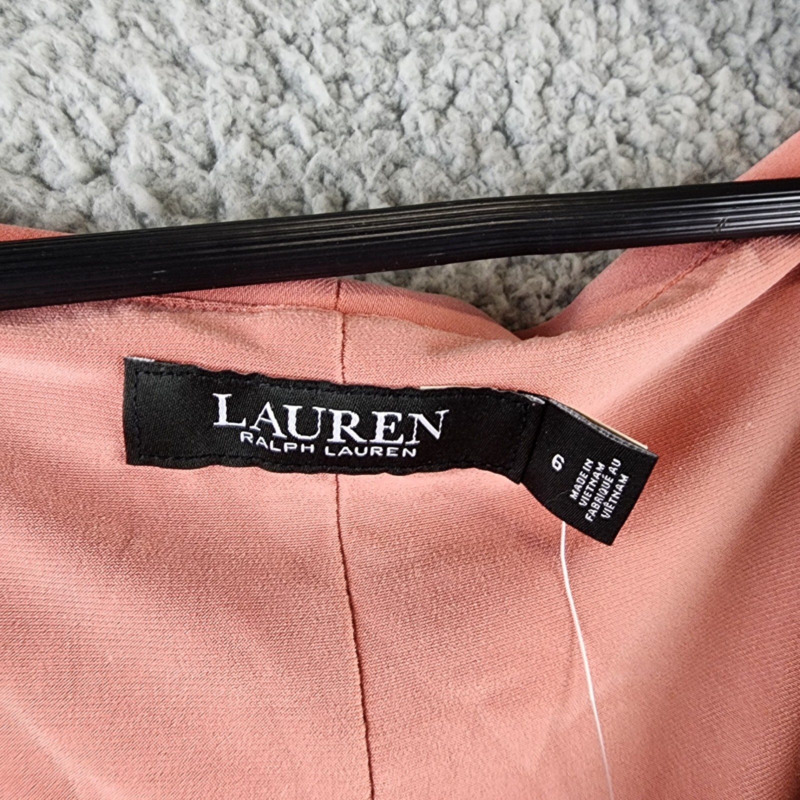 Lauren Ralph Lauren Jersey Off-the-Shoulder Gown Womens 6 Pink Mahogany Side Zip - Picture 5 of 15