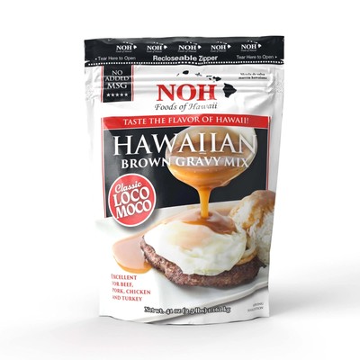 NOH Foods Hawaiian Brown Gravy Mix - 48oz (3lb) Recloseable Zipper Bag | No MSG,