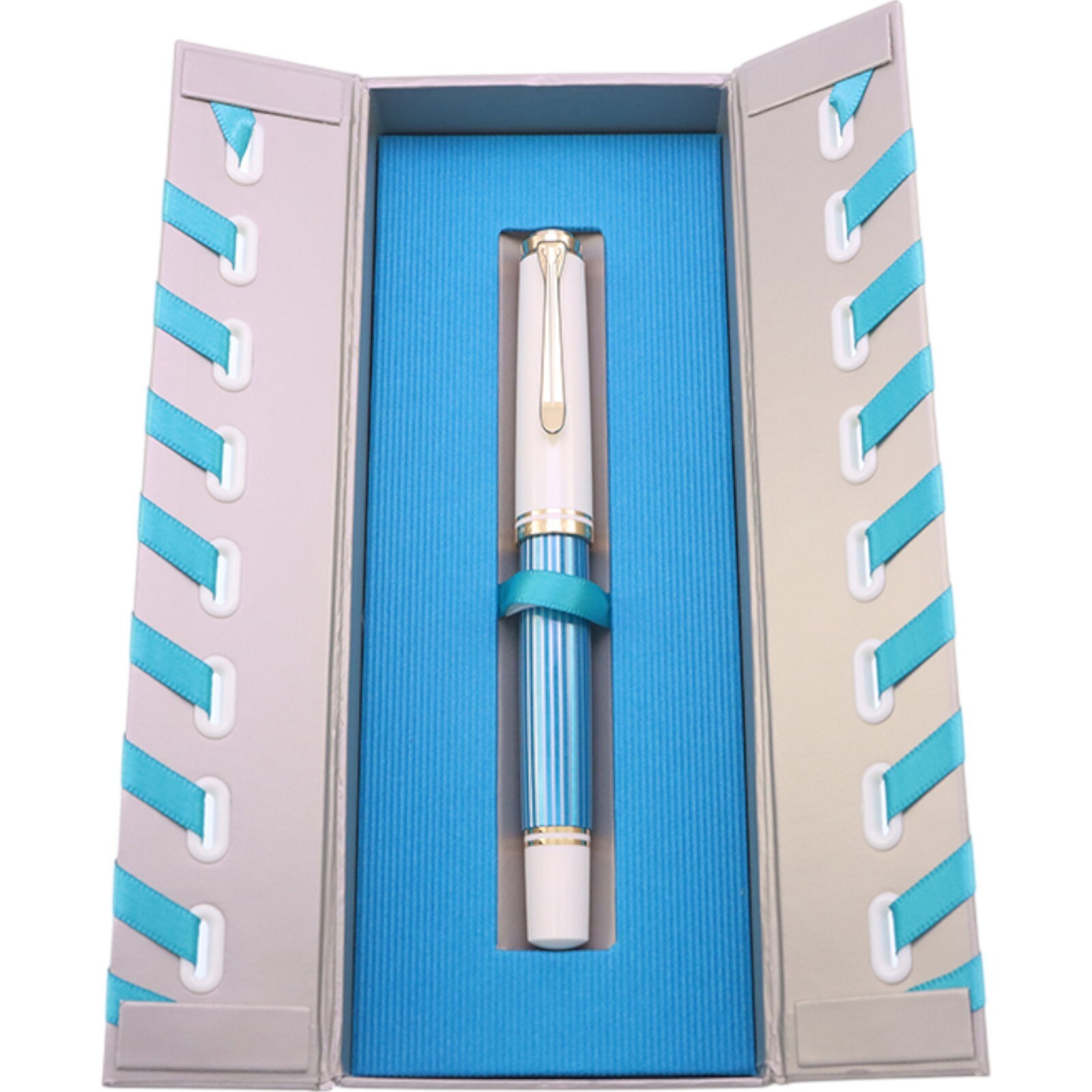 筆記具 Pelikan Souveran M600 Turquoise-white Pelikan M600 Turquoise and White | dapprman