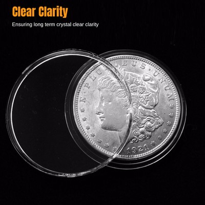 25x 40.6mm Clear Airtight Holder Capsule Case for American Silver Eagle 1oz Coin