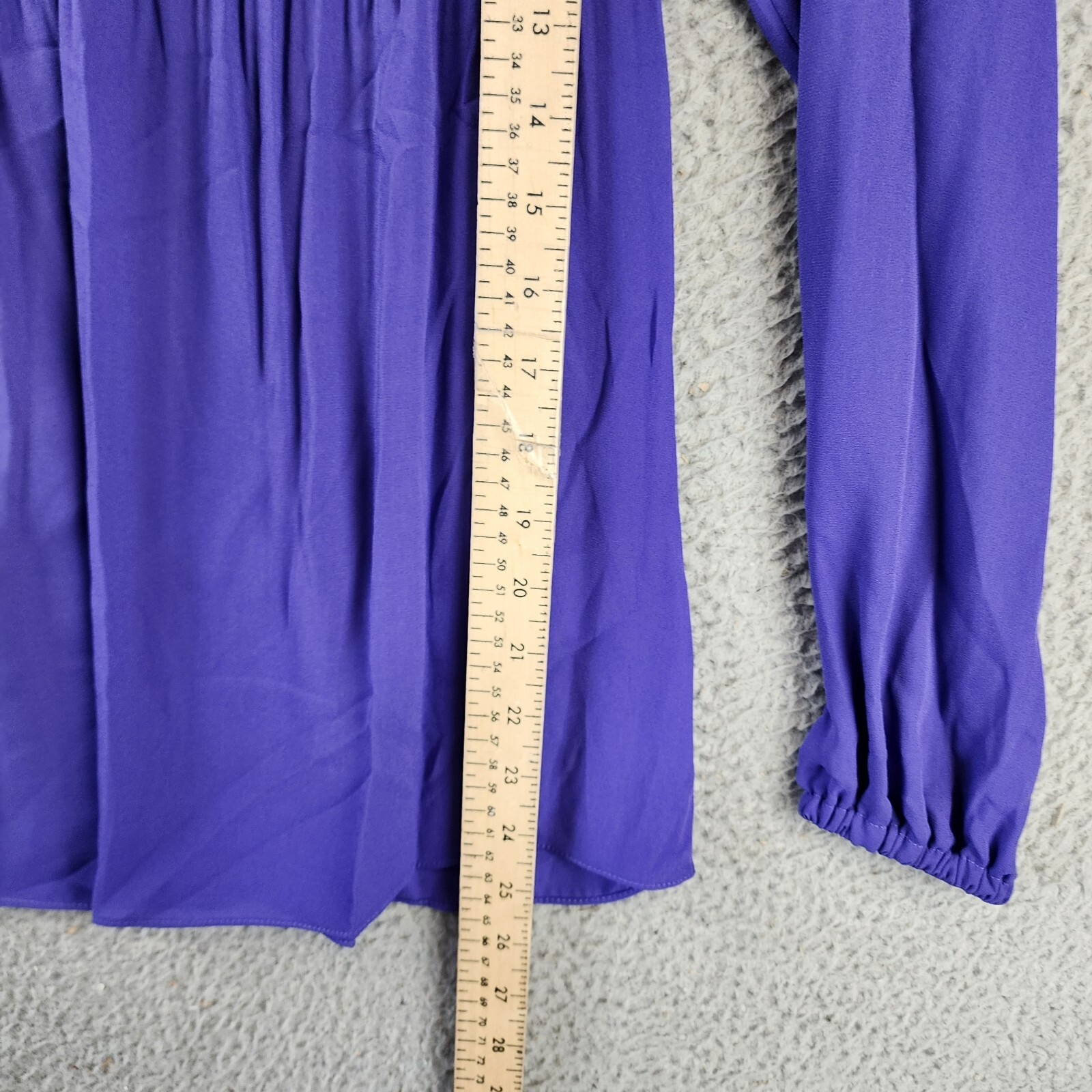 Lauren Ralph Lauren Ruched 1/4-Placket Top Womens XS Violet Amthyst Long Sleeve - Picture 8 of 12