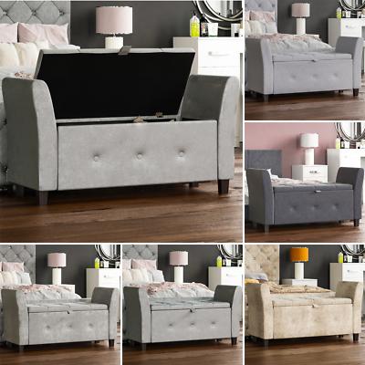 Seville Storage Ottoman Seat Stool Bench Pouffee Toy Box Bedroom