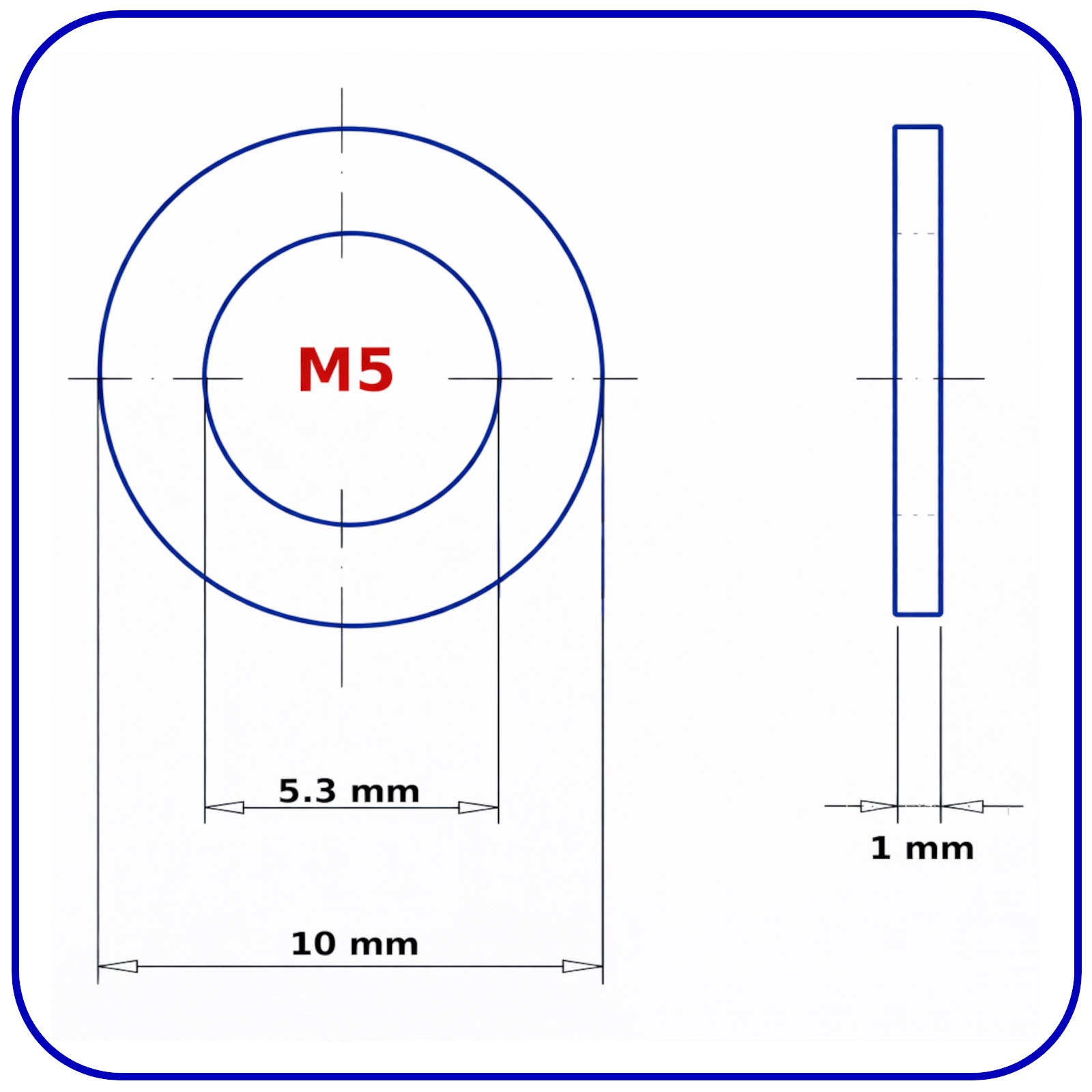 M5 Form A Washers Flat Fit 5mm Bolts Nuts Metric Zinc Plated Steel DIN 125 BZP - Picture 2 of 2