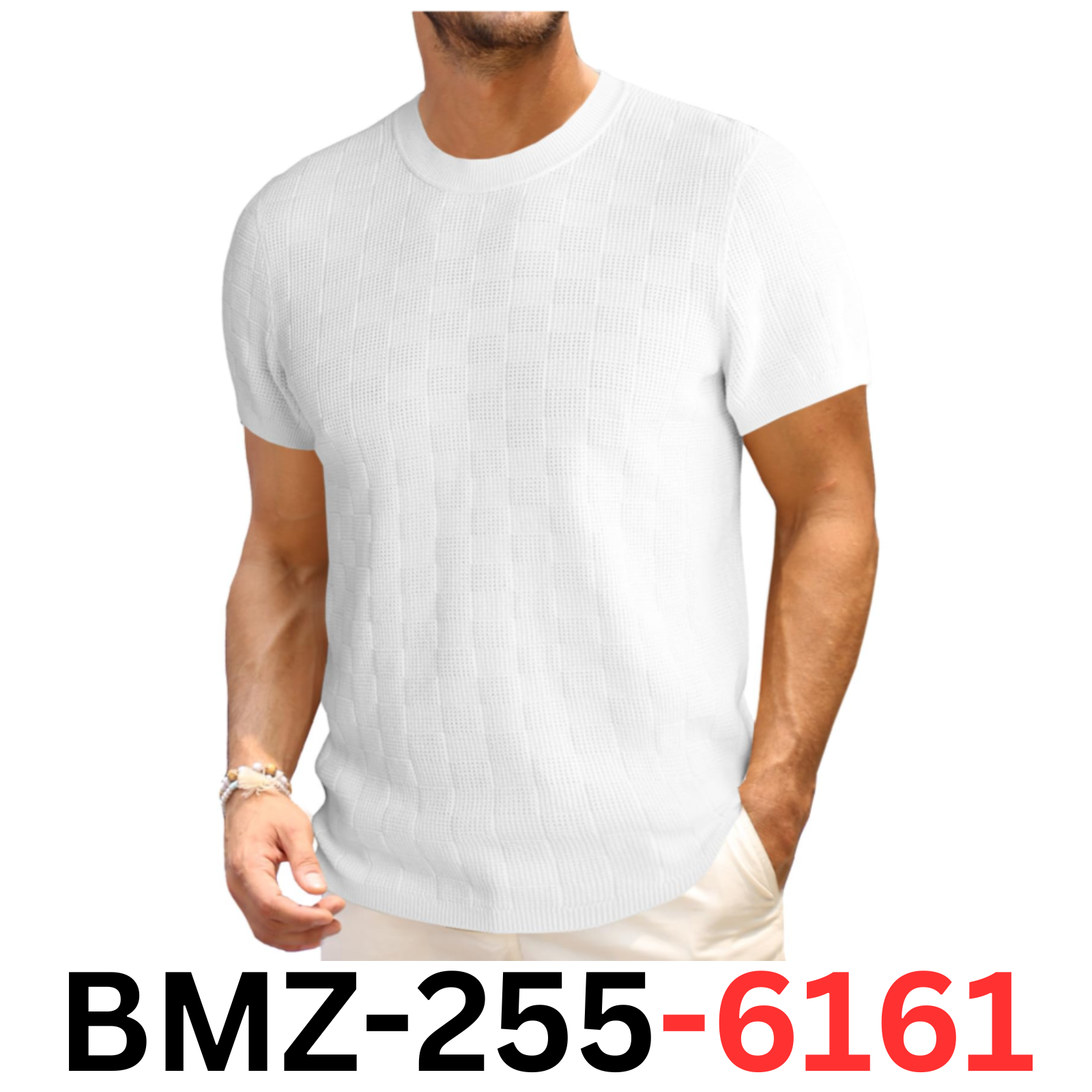 Runcati Men Knit Short Sleeve Casual Crewneck Cotton Stretch Pullover T-Shirt, M