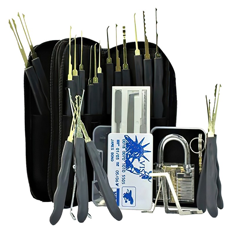30Pcs Unlocking Lock Pick Set Key Extractor Transparent Practice Padlock