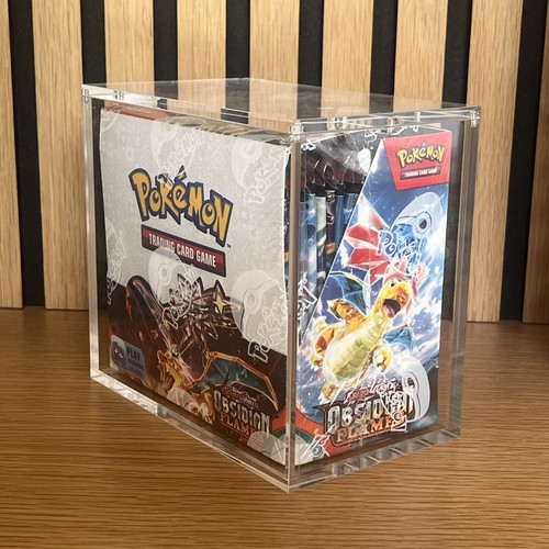 Pokemon Booster Box Acrylic Display Case Magnetic Max Clarity 99% UV Rejection