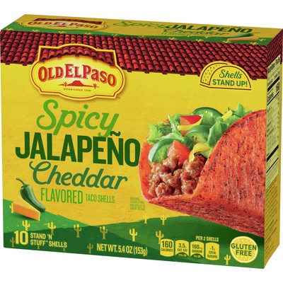 Old El Paso Stand 'n Stuff Bold Jalapeno Cheddar Taco Shells 10 Count