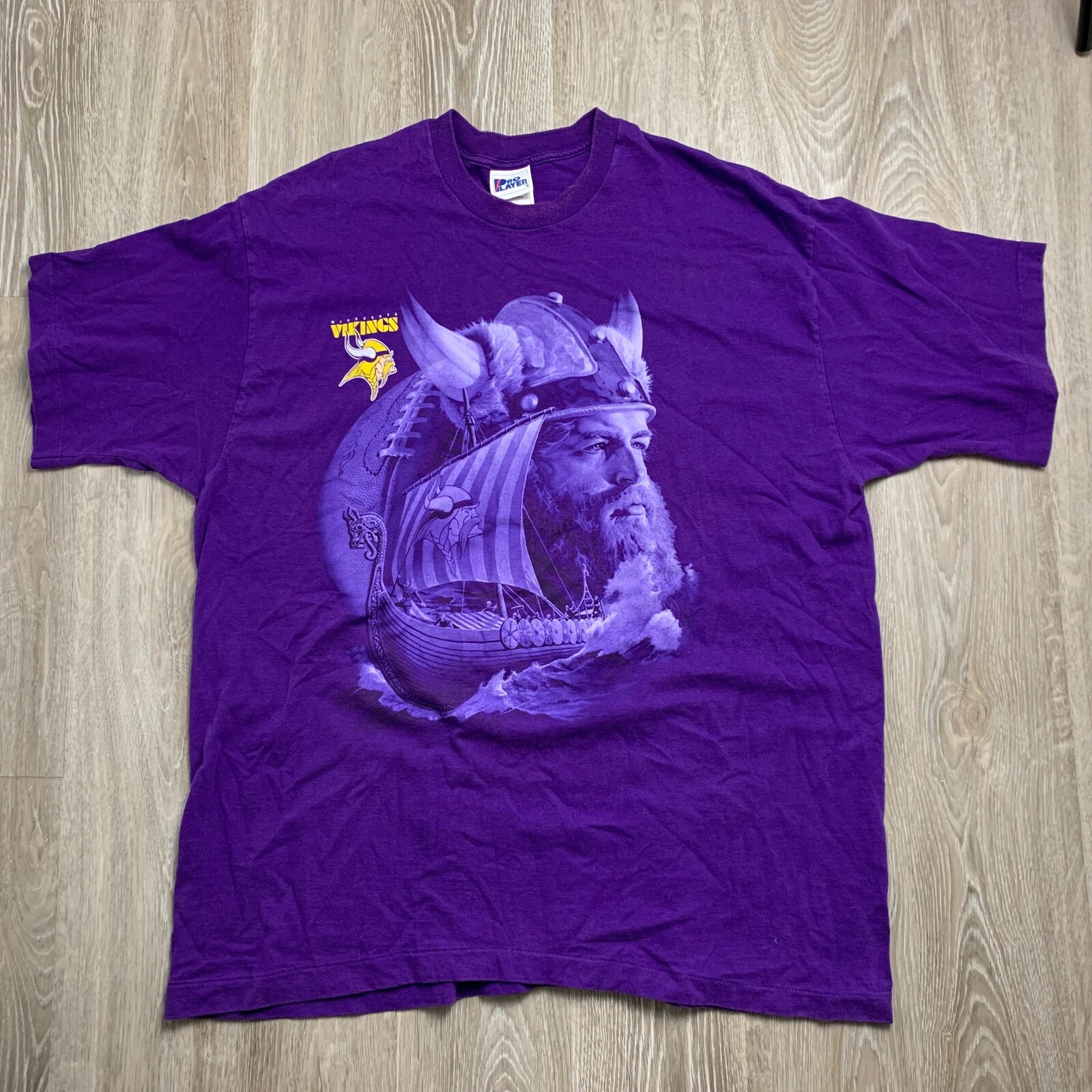 

NFL Minnesota Vikings Фиолетовая желтая винтажная футболка с рисунком Сделано в США Мужская XXL, Фиолетовый