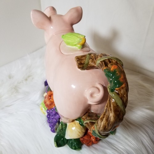 PIG Drink Pitcher Creamer A rare Signature Home Collection Ceramic Fruit/Veggie