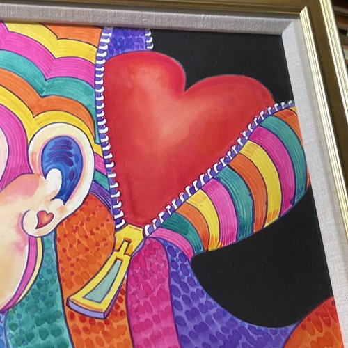 VINTAGE PORTRAIT PAINTING MODERNISM HEART MAN ILLUSTRATION EXRESSIONIST COLORFUL