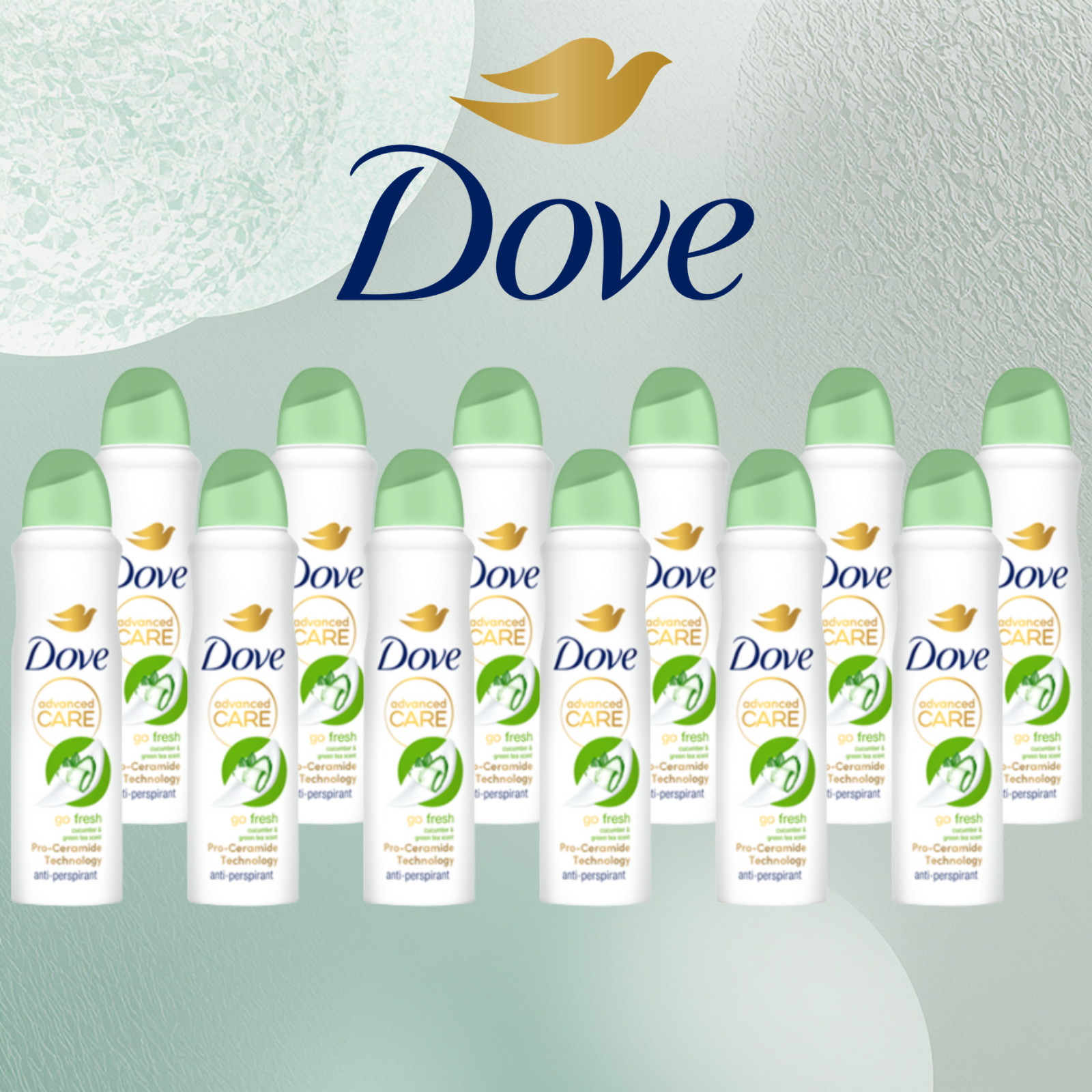 12 Pack Dove Antiperspirant Spray Cucumber & Green Tea 150ml