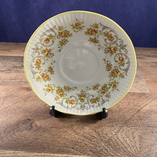 Queens Fine Bone China Saucer Rosina China Co. England Yellow Roses 5.75