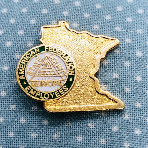 Minnesota American Federation Employees Gold Tone Union Lapel Pin