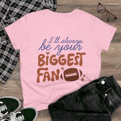 New I'll always be your biggest fan Football Graphic Print Tshirt 