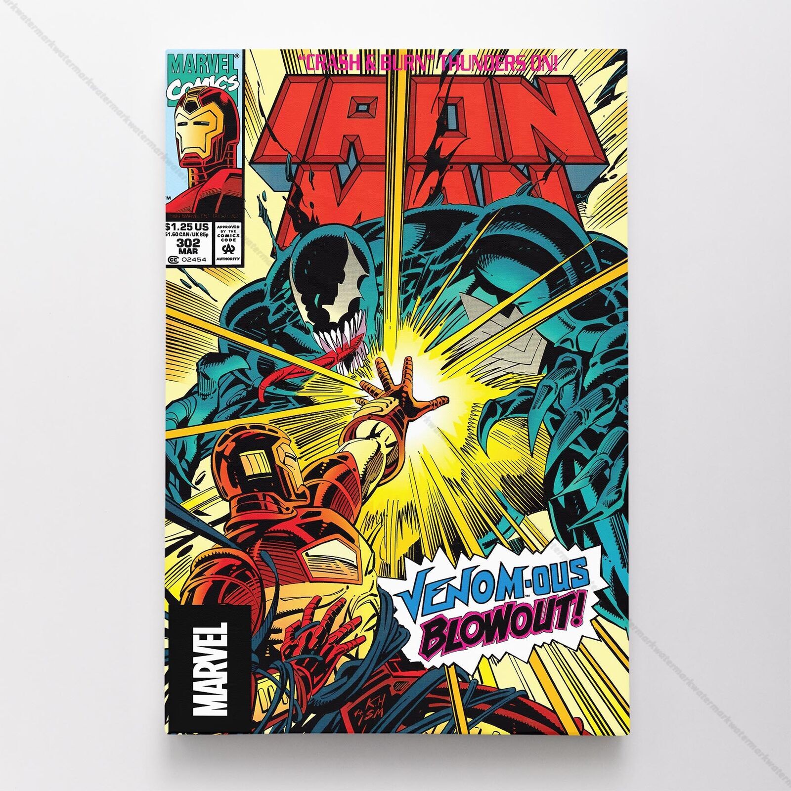 Iron Man Venom Poster Canvas Vol 1 #302 Vintage Marvel Comic Book Art Print